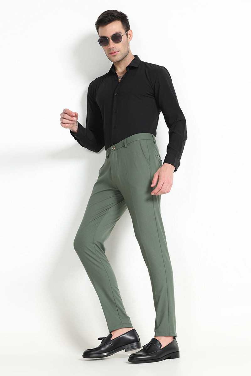 Made In Britain Hollywood Olive Moleskin Trousers - Garrison Tailors